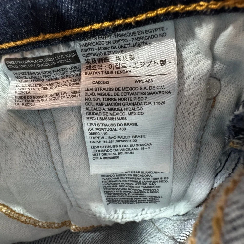Levis 541 Jeans Mens 40x34 Fits 40x32 Athletic Fit Taper Stretch Denim Dark Wash